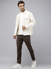 Men's Coffee Cotton Caribbean Slim Fit Solid 5 Pocket Cross Pocket Trouser